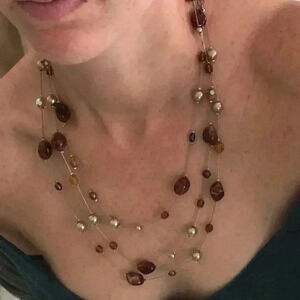 Beaded necklace- brown